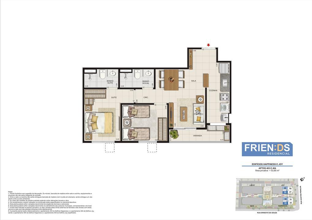 Edifícios Happiness e Joy. Apartamentos 403 e 404. Área privativa de 53,85m2 | Friends Residencial – Andaraí - Rio de Janeiro - Rio de Janeiro Edifícios Happiness e Joy. Apartamentos 403 e 404. Área privativa de 53,85m2 | Friends Residencial – Apartamento no Andaraí - Rio de Janeiro - Rio de Janeiro