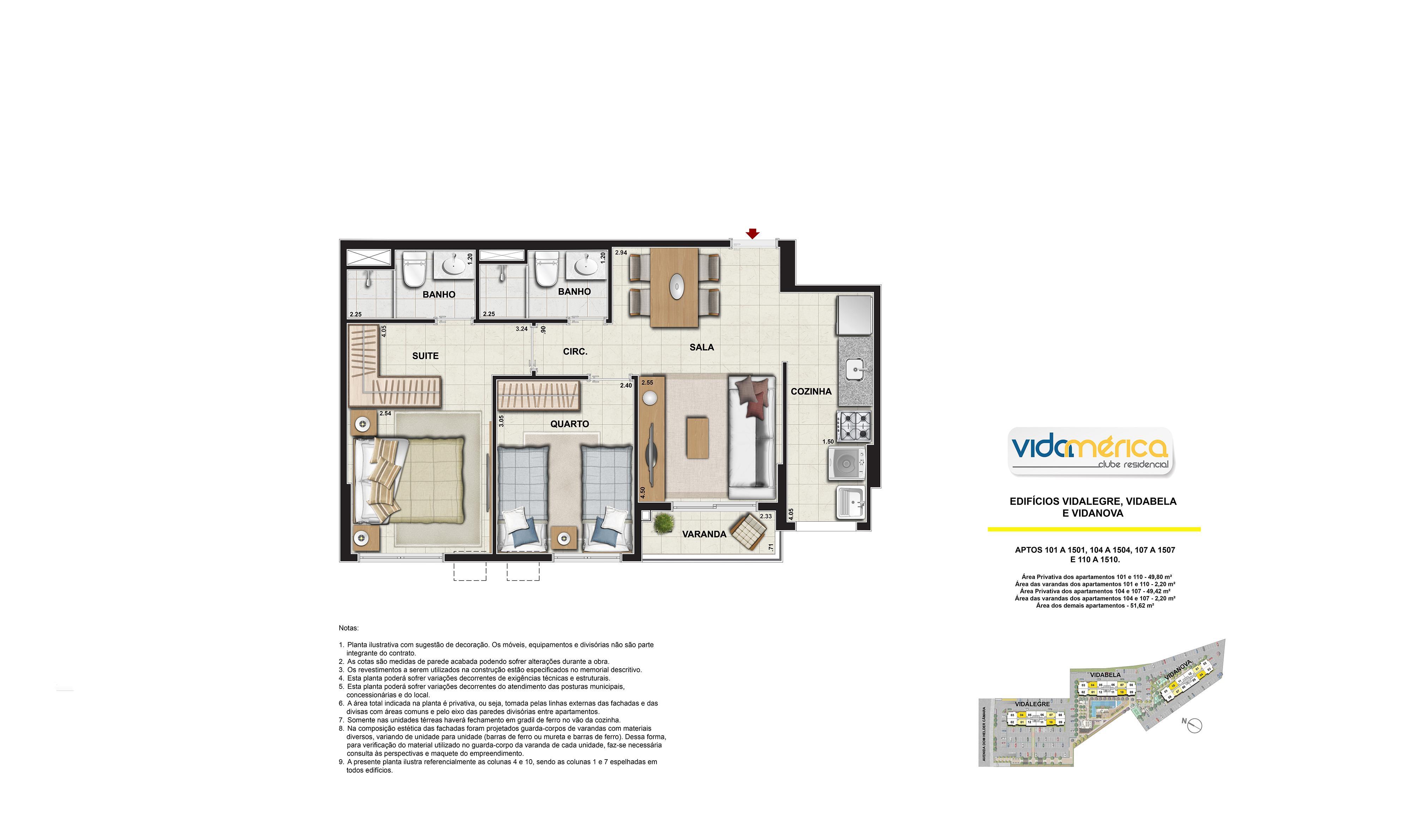 Edifícios Vidalegre, Vidabela e Vidanova. APTOS 105 a 1505, 106 a 1506, 211 a 1511, 212 a 1512. Área privativa dos apartamentos 105 e 106 - 51,82m2. Área privativa dos demais apartamentos 56,40m2. | Vidamerica Clube Residencial – Del Castilho - Rio de Janeiro - Rio de Janeiro Edifícios Vidalegre, Vidabela e Vidanova. APTOS 105 a 1505, 106 a 1506, 211 a 1511, 212 a 1512. Área privativa dos apartamentos 105 e 106 - 51,82m2. Área privativa dos demais apartamentos 56,40m2. | Vidamerica Clube Residencial – Apartamento no Del Castilho - Rio de Janeiro - Rio de Janeiro