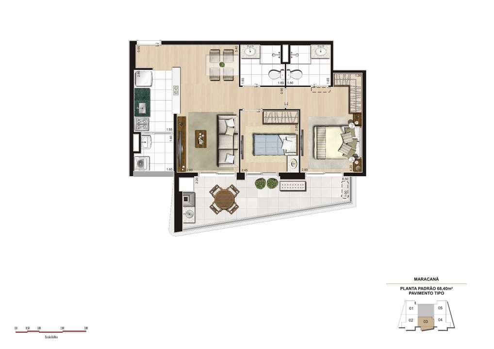 Planta tipo 68m² - Final 3 | Cyrela 2014 The Year Edition – Alto da Lapa - São Paulo - São Paulo Planta tipo 68m² - Final 3 | Cyrela 2014 The Year Edition – Apartamento no Alto da Lapa - São Paulo - São Paulo