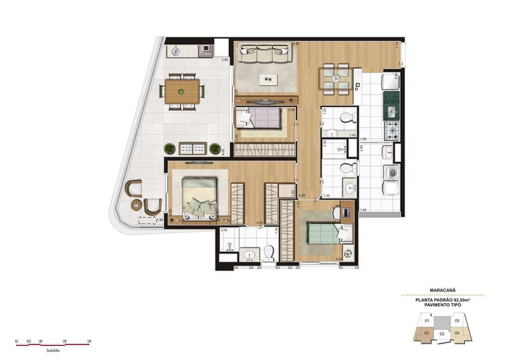 Planta tipo 92m² | Cyrela 2014 The Year Edition – Alto da Lapa - São Paulo - São Paulo Planta tipo 92m² | Cyrela 2014 The Year Edition – Apartamento no Alto da Lapa - São Paulo - São Paulo
