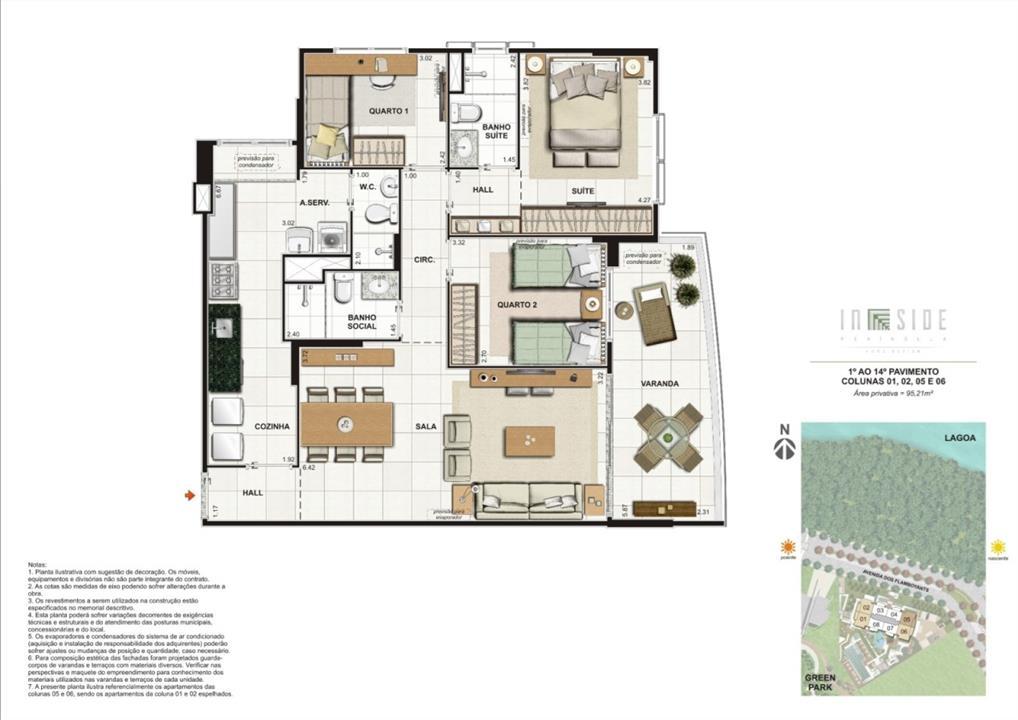 Planta Cobertura Duplex - 3 Quartos Pavimento Inferior Apartamentos 1502 e 1505 | IN SIDE PENÍNSULA HOME DESIGN – Barra da Tijuca - Rio de Janeiro - Rio de Janeiro Planta Cobertura Duplex - 3 Quartos Pavimento Inferior Apartamentos 1502 e 1505 | IN SIDE PENÍNSULA HOME DESIGN – Apartamento na Barra da Tijuca - Rio de Janeiro - Rio de Janeiro