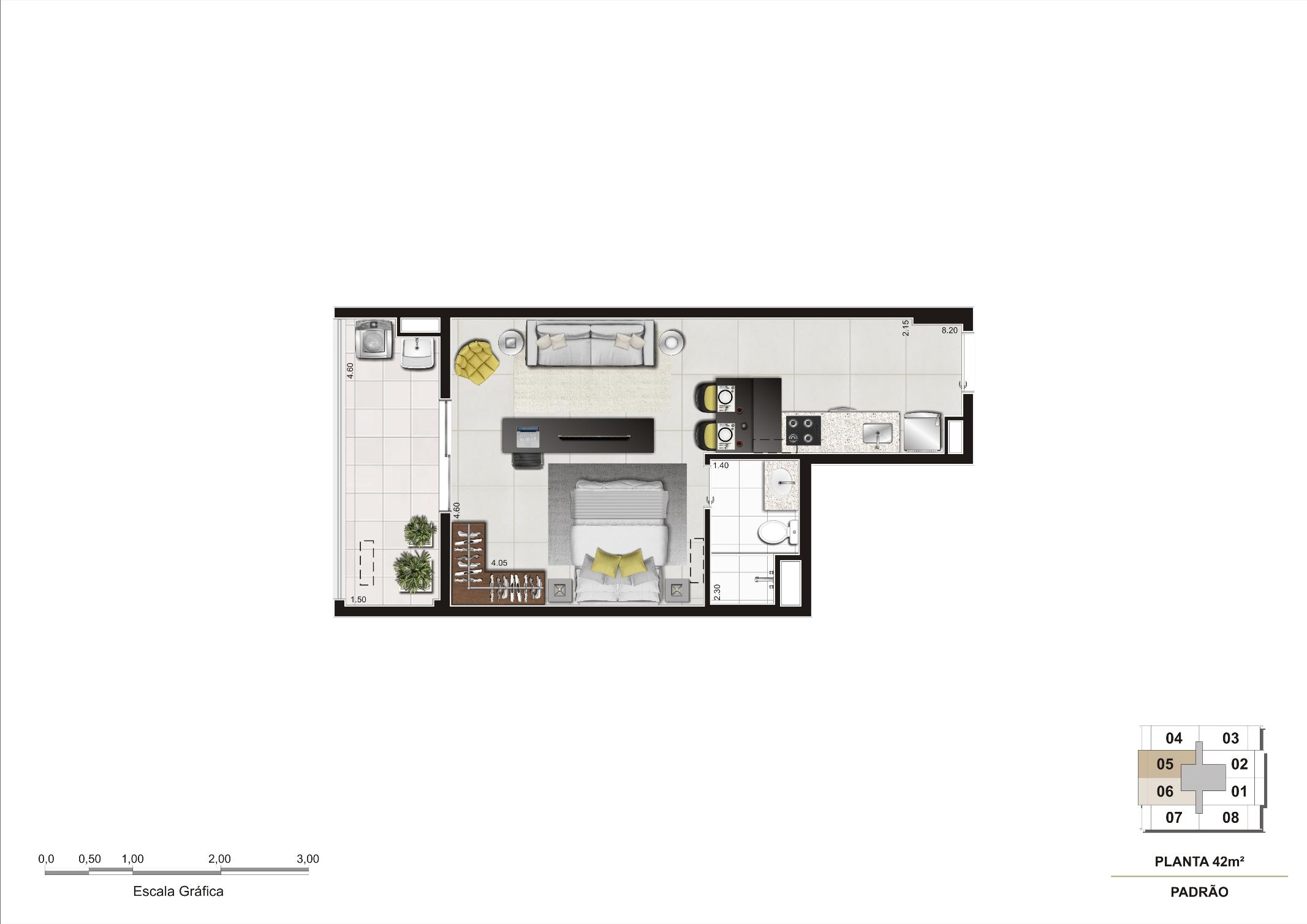 Planta do apartamento de 42m² | Cyrela InSPired in São Paulo – Apartamento na  Consolação - São Paulo - São Paulo