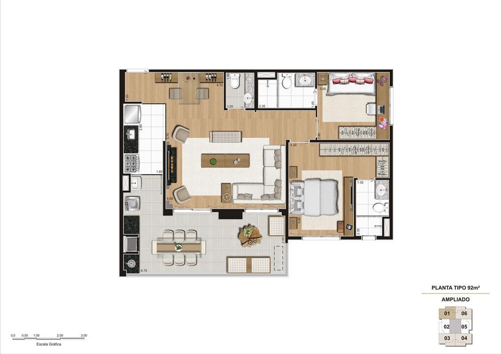 Planta opção Living Ampliado do apartamento de 92m² 2 dorms | Cyrela Classic Lapa – Lapa - São Paulo - São Paulo Planta opção Living Ampliado do apartamento de 92m² 2 dorms | Cyrela Classic Lapa – Apartamento na Lapa - São Paulo - São Paulo