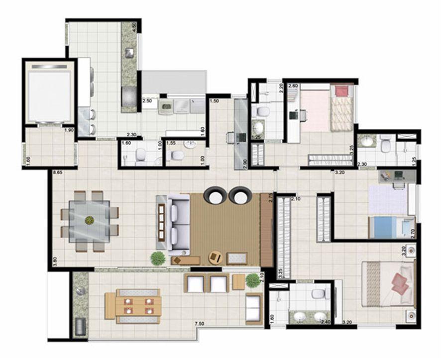 3 suítes living ampliado - 142 m² | Farol da Ilha – Apartamento	na  Ponta D'areia - São Luís - Maranhão