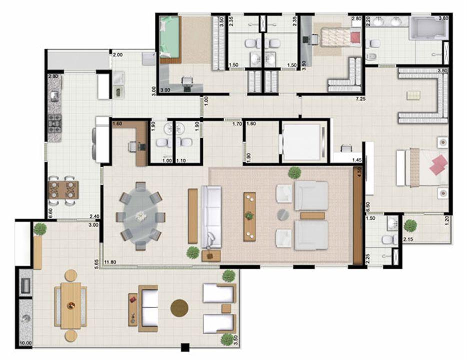 3 suítes living ampliado - 239 m² | Farol da Ilha – Apartamento	na  Ponta D'areia - São Luís - Maranhão