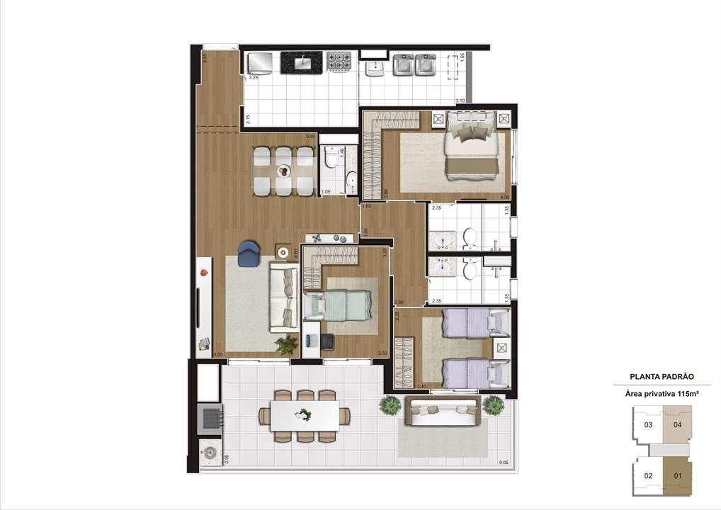 Planta padrão 115m² - 3 dormitórios (1 suíte) e 2 vagas demarcadas, para que você viva o melhor de um Cyrela no Ipiranga | Cyrela Gran Cypriani – Ipiranga - São Paulo - São Paulo Planta padrão 115m² - 3 dormitórios (1 suíte) e 2 vagas demarcadas, para que você viva o melhor de um Cyrela no Ipiranga | Cyrela Gran Cypriani – Apartamento no Ipiranga - São Paulo - São Paulo