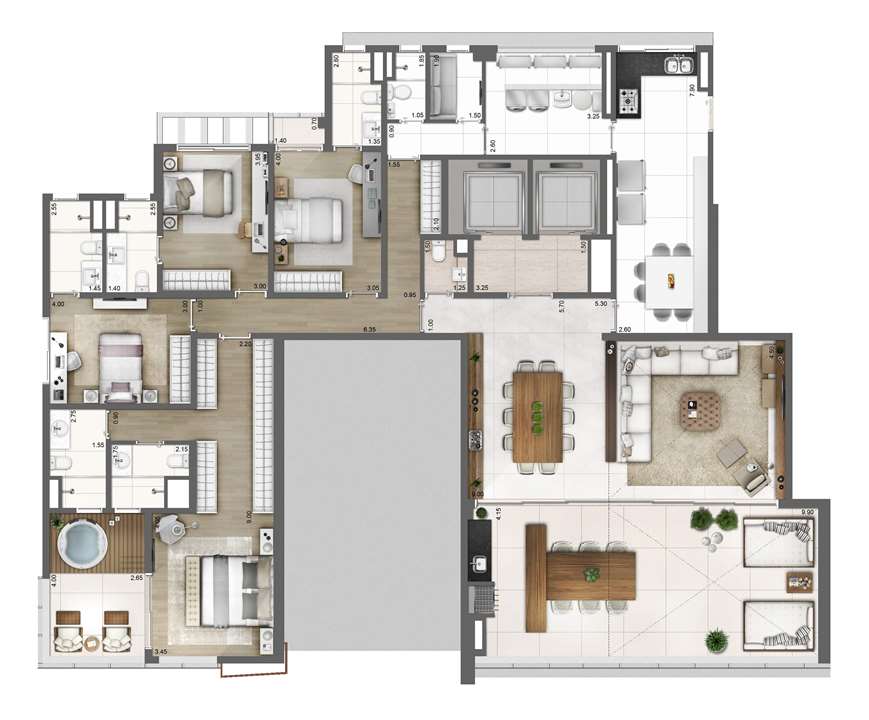 PLANTA TIPO FINAL 1 – 275m² | One Sixty – Região da Faria Lima - São Paulo - São Paulo PLANTA TIPO FINAL 1 – 275m² | One Sixty – Apartamento na Região da Faria Lima - São Paulo - São Paulo
