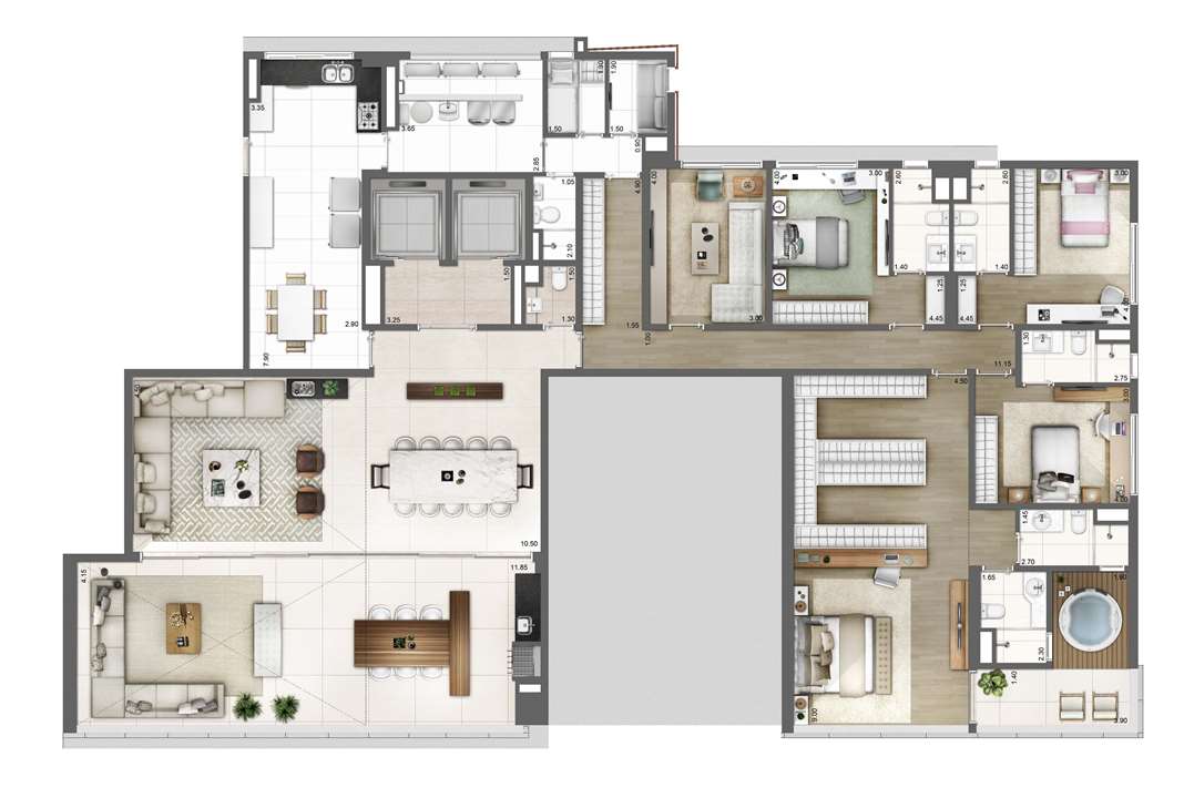 PLANTA TIPO FINAL 2 – 343m² | One Sixty – Região da Faria Lima - São Paulo - São Paulo PLANTA TIPO FINAL 2 – 343m² | One Sixty – Apartamento na Região da Faria Lima - São Paulo - São Paulo