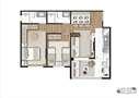 Planta Padrão da Unidade de 61m² - Torre B com Finais 3, 4, 9 e 10 | Praças da Cidade – Apartamento no  Brás - São Paulo - São Paulo