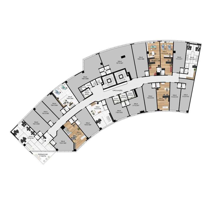 Planta 7º e 8º Pavimento | MedPlex Belo Horizonte – Santo Agostinho - Belo Horizonte - Minas Gerais Planta 7º e 8º Pavimento | MedPlex Belo Horizonte – Salas Comerciais no Santo Agostinho - Belo Horizonte - Minas Gerais