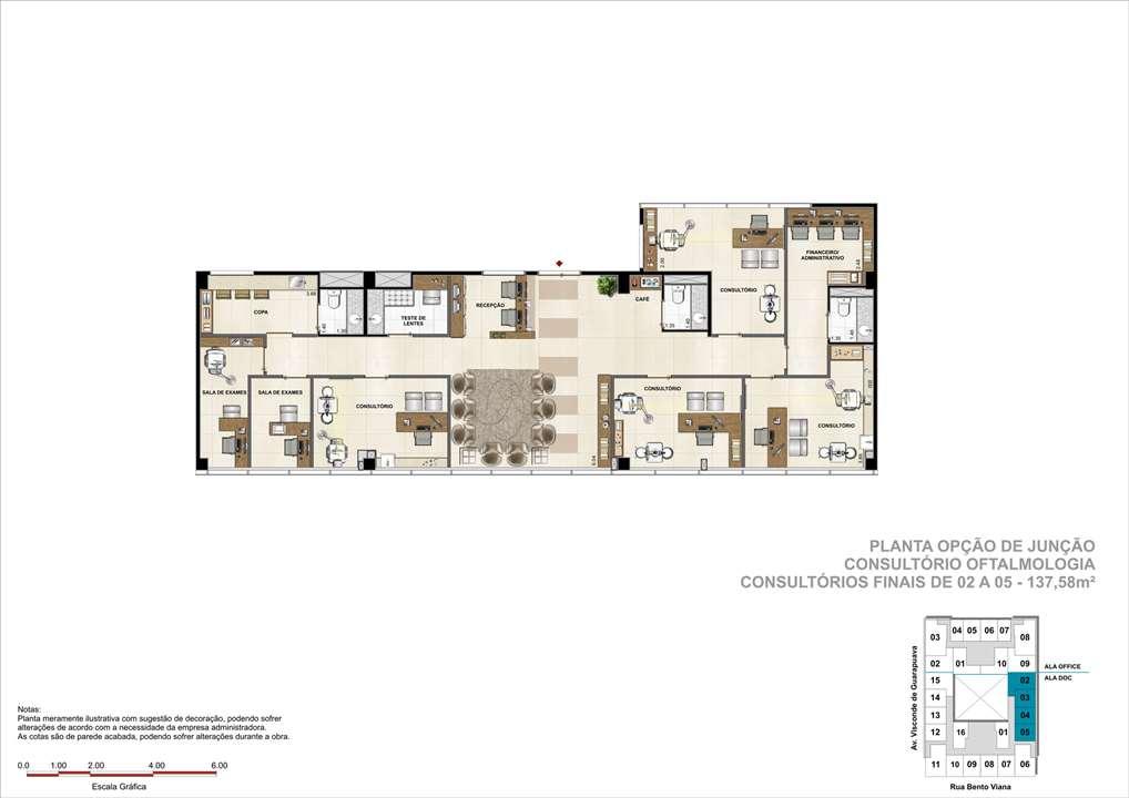 Consultório com 137m² (Opção de Junção) - Sugestão de consultório de Oftalmologia | DOC Castelo Batel – Batel - Curitiba - Paraná Consultório com 137m² (Opção de Junção) - Sugestão de consultório de Oftalmologia | DOC Castelo Batel – Salas Comerciais no Batel - Curitiba - Paraná