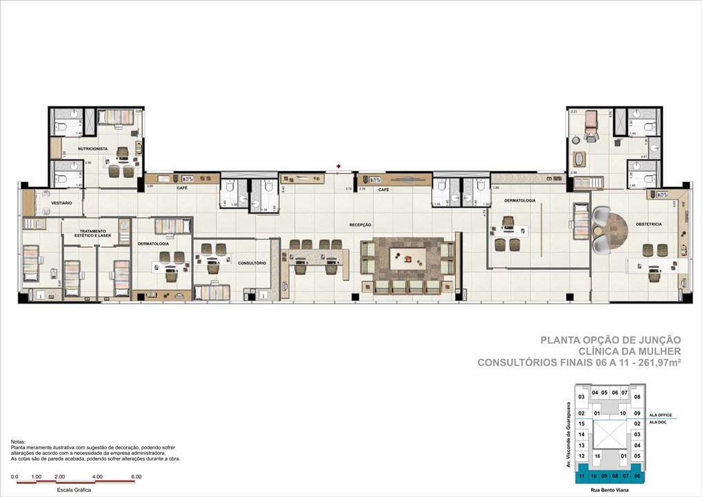 Consultório com 261m² (Opção de Junção) - Sugestão de consultorio de Clínica da Mulher | DOC Castelo Batel – Batel - Curitiba - Paraná Consultório com 261m² (Opção de Junção) - Sugestão de consultorio de Clínica da Mulher | DOC Castelo Batel – Salas Comerciais no Batel - Curitiba - Paraná