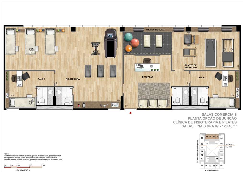 Sala Comercial com 128m² - Sugestão de Clínica de Pilates e Fisioterapia | DOC Castelo Batel – Batel - Curitiba - Paraná Sala Comercial com 128m² - Sugestão de Clínica de Pilates e Fisioterapia | DOC Castelo Batel – Salas Comerciais no Batel - Curitiba - Paraná