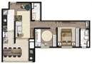 PLANTA MEIO 67.75m2 | Living Wish – Apartamento em  Santo Amaro - São Paulo - São Paulo