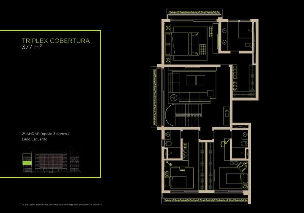 Triplex Cobertura 377m² 2º Andar (Opção 3 Dorms.) | Arruda 168 – Alto de Pinheiros - São Paulo - São Paulo Triplex Cobertura 377m² 2º Andar (Opção 3 Dorms.) | Arruda 168 – Apartamento no Alto de Pinheiros - São Paulo - São Paulo