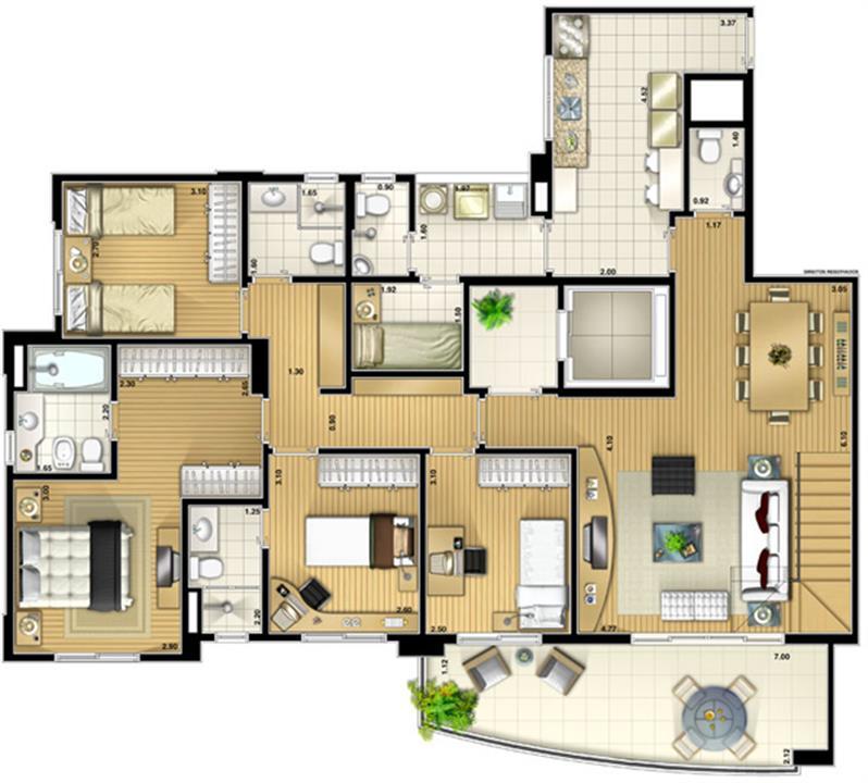 Planta Duplex Superior 263 m² | Vereda Paraíso – Paraíso - São Paulo - São Paulo Planta Duplex Superior 263 m² | Vereda Paraíso – Apartamento no Paraíso - São Paulo - São Paulo