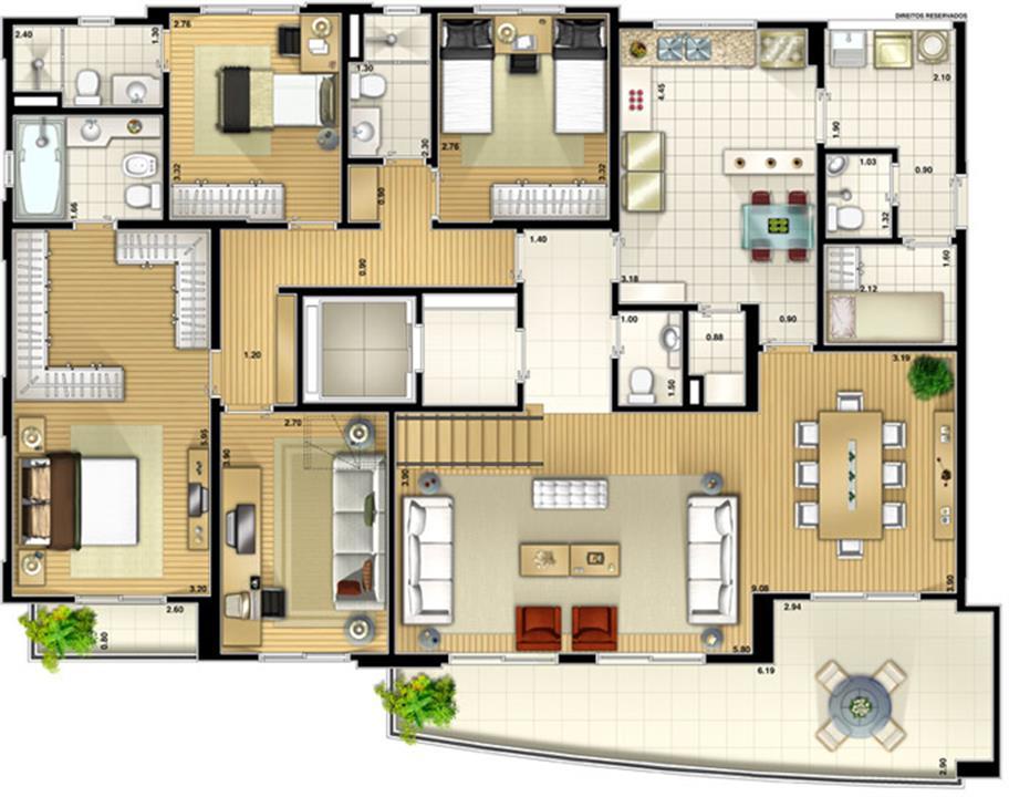Planta Duplex Inferior 354 m² | Vereda Paraíso – Paraíso - São Paulo - São Paulo Planta Duplex Inferior 354 m² | Vereda Paraíso – Apartamento no Paraíso - São Paulo - São Paulo