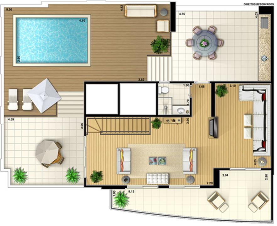 Planta Duplex Superior 354 m² | Vereda Paraíso – Paraíso - São Paulo - São Paulo Planta Duplex Superior 354 m² | Vereda Paraíso – Apartamento no Paraíso - São Paulo - São Paulo
