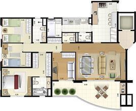 Planta 126m² 4 dorm. (1 suíte) | Vivai Moema – Apartamento em  Moema - São Paulo - São Paulo