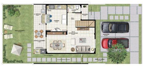 Planta casa A 120,42 m² - pavimento inferior | Aldeia Parque - Igarapé – Casa na  Colina de Laranjeiras - Serra - Espírito Santo