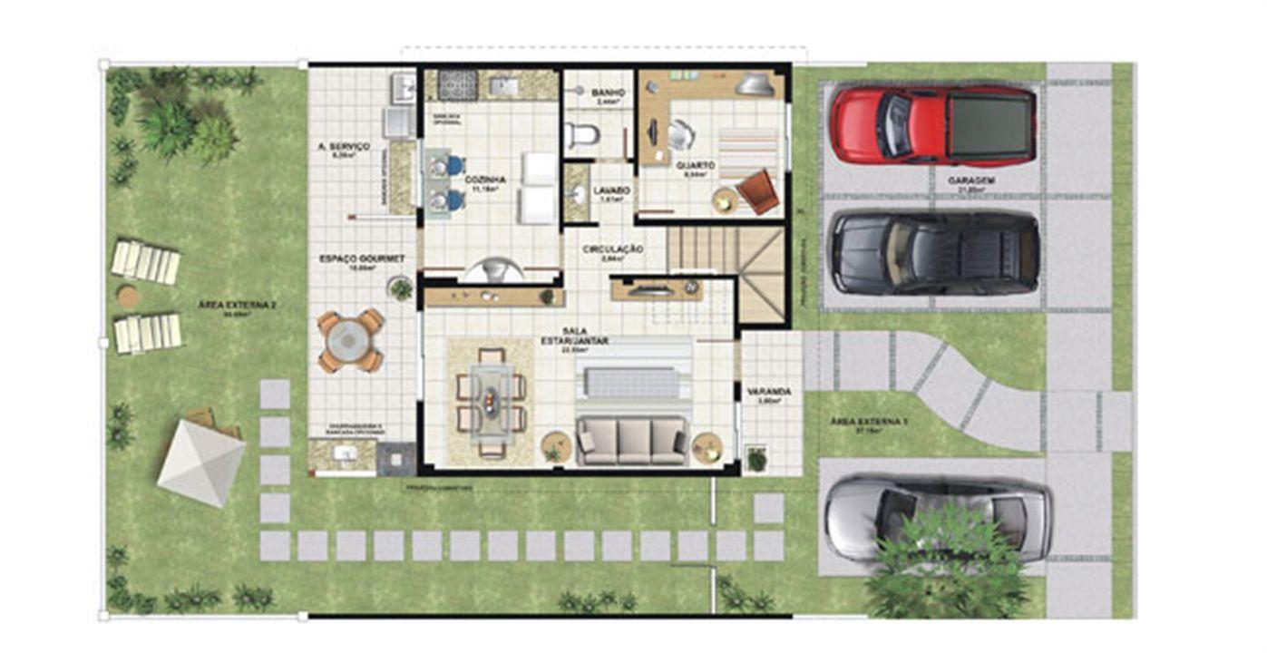 Planta casa B 140,21 m² - pavimento inferior | Aldeia Parque - Igarapé – Colina de Laranjeiras - Serra - Espírito Santo Planta casa B 140,21 m² - pavimento inferior | Aldeia Parque - Igarapé – Casa na Colina de Laranjeiras - Serra - Espírito Santo