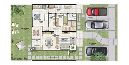 Planta casa C 165,29 m² - pavimento inferior | Aldeia Parque - Igarapé – Casa na  Colina de Laranjeiras - Serra - Espírito Santo