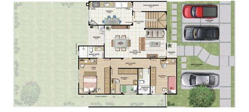 Planta casa E 210,87 m² - pavimento térreo | Aldeia Parque - Igarapé – Casa na  Colina de Laranjeiras - Serra - Espírito Santo