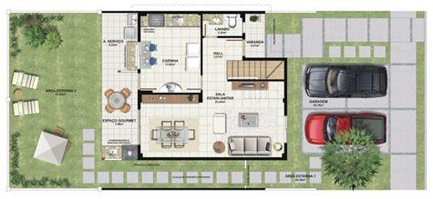 Planta casa A 120,42 m² - inferior | Aldeia Parque - Itatiaia – Casa na  Colina de Laranjeiras - Serra - Espírito Santo