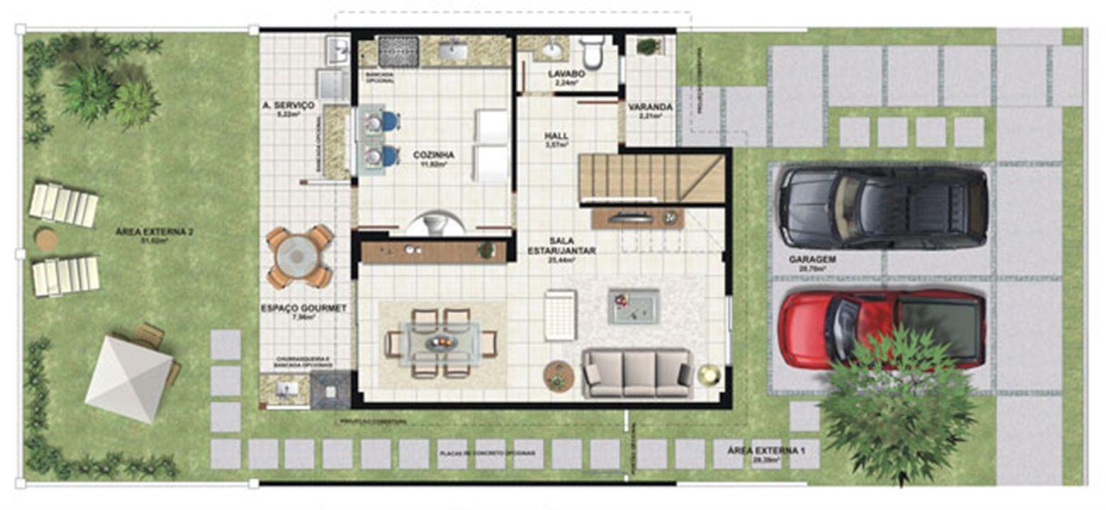 Planta casa A 120,42 m² - inferior | Aldeia Parque - Itatiaia – Colina de Laranjeiras - Serra - Espírito Santo Planta casa A 120,42 m² - inferior | Aldeia Parque - Itatiaia – Casa na Colina de Laranjeiras - Serra - Espírito Santo