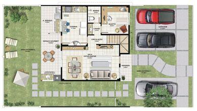 Planta casa B 140,21 m² - inferior | Aldeia Parque - Itatiaia – Casa na  Colina de Laranjeiras - Serra - Espírito Santo