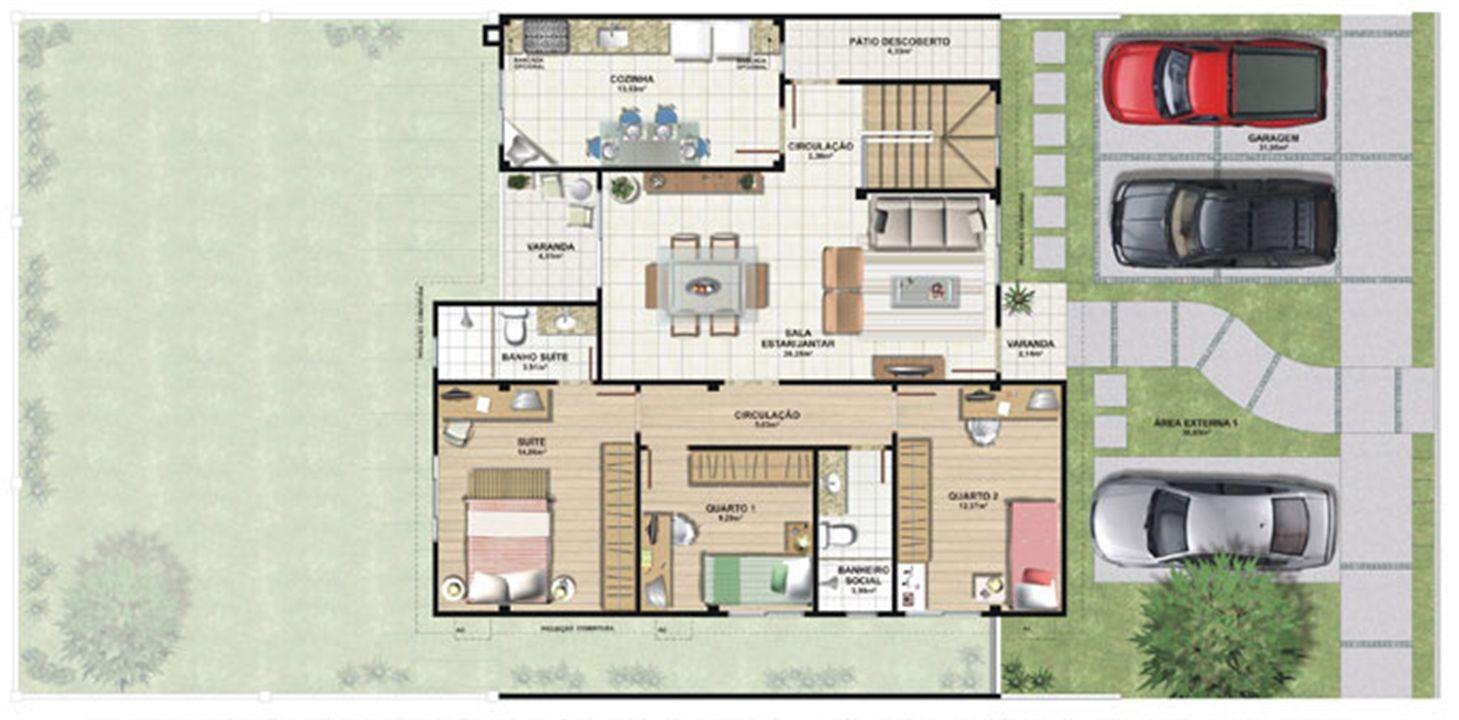 Planta casa E 210,87 m² - térreo | Aldeia Parque - Itatiaia – Colina de Laranjeiras - Serra - Espírito Santo Planta casa E 210,87 m² - térreo | Aldeia Parque - Itatiaia – Casa na Colina de Laranjeiras - Serra - Espírito Santo