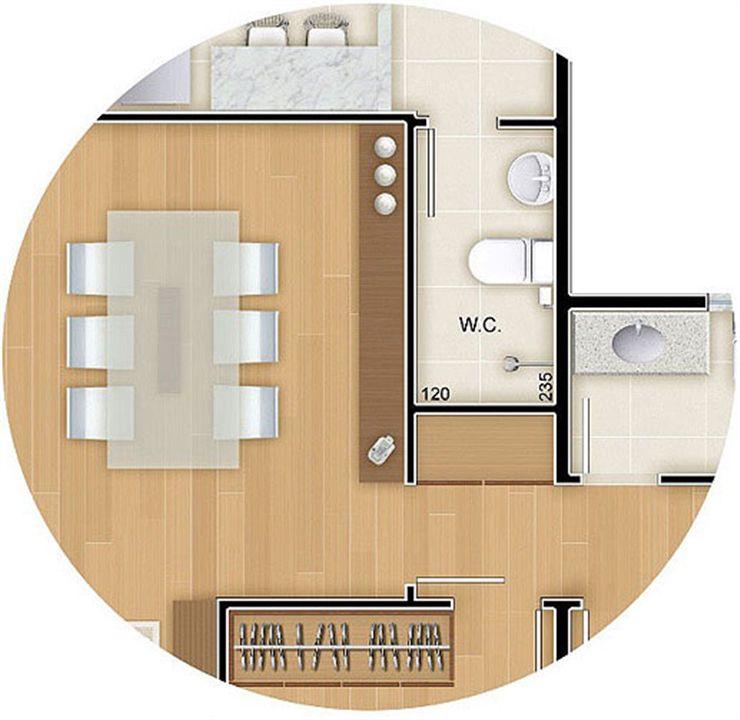 Torres 1 e 4 - 3 Quartos - 96 m² - Planta opção - Banheiro de Empregada e Roupeiro | Reserva Verde Residencial Park – Laranjeiras - Serra - Espírito Santo Torres 1 e 4 - 3 Quartos - 96 m² - Planta opção - Banheiro de Empregada e Roupeiro | Reserva Verde Residencial Park – Apartamento em Laranjeiras - Serra - Espírito Santo