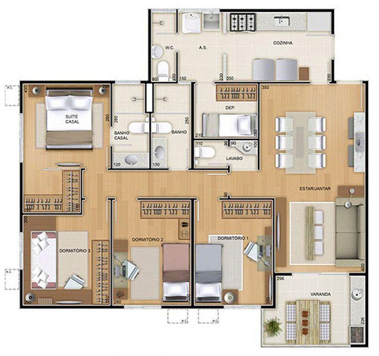 Torres 1 e 4 - 4 Quartos - 109 m² - Planta tipo | Reserva Verde Residencial Park – Laranjeiras - Serra - Espírito Santo Torres 1 e 4 - 4 Quartos - 109 m² - Planta tipo | Reserva Verde Residencial Park – Apartamento em Laranjeiras - Serra - Espírito Santo