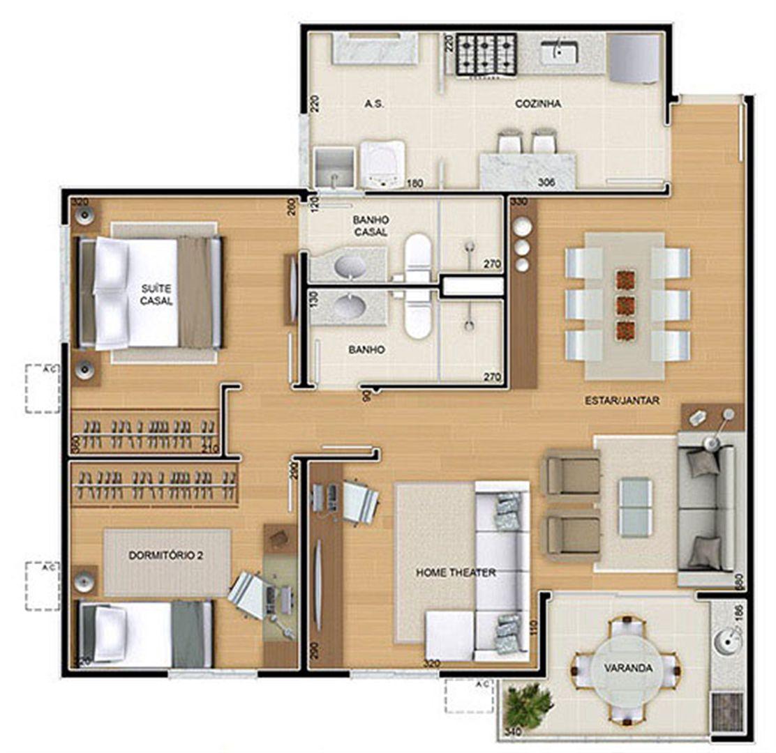 Torres 2 e 3 - 3 Quartos - 82 m² - Planta opção - 2 quartos e Sala ampliada | Reserva Verde Residencial Park – Apartamento em  Laranjeiras - Serra - Espírito Santo