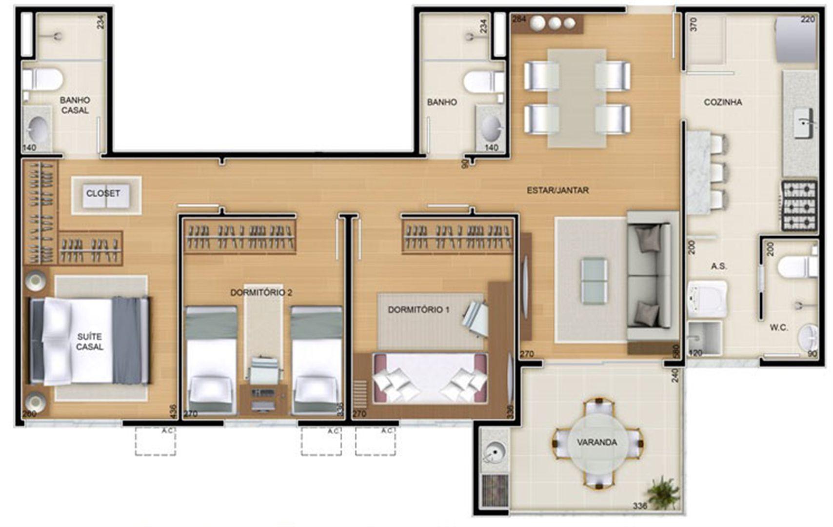 Torres 2 e 3 - 3 Quartos - 85 m² - Planta opção - Cozinha Americana | Reserva Verde Residencial Park – Apartamento em  Laranjeiras - Serra - Espírito Santo