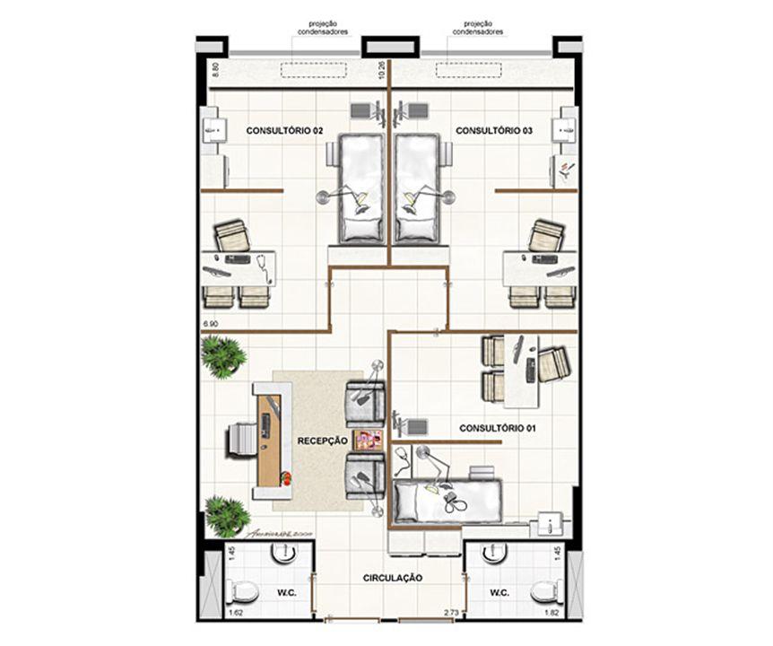 Planta opção 72 m² | CEO Office – Barra da Tijuca - Rio de Janeiro - Rio de Janeiro Planta opção 72 m² | CEO Office – Salas Comerciais na Barra da Tijuca - Rio de Janeiro - Rio de Janeiro