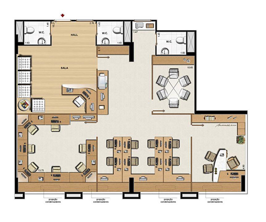 Planta opção 126 m² | CEO Office – Barra da Tijuca - Rio de Janeiro - Rio de Janeiro Planta opção 126 m² | CEO Office – Salas Comerciais na Barra da Tijuca - Rio de Janeiro - Rio de Janeiro