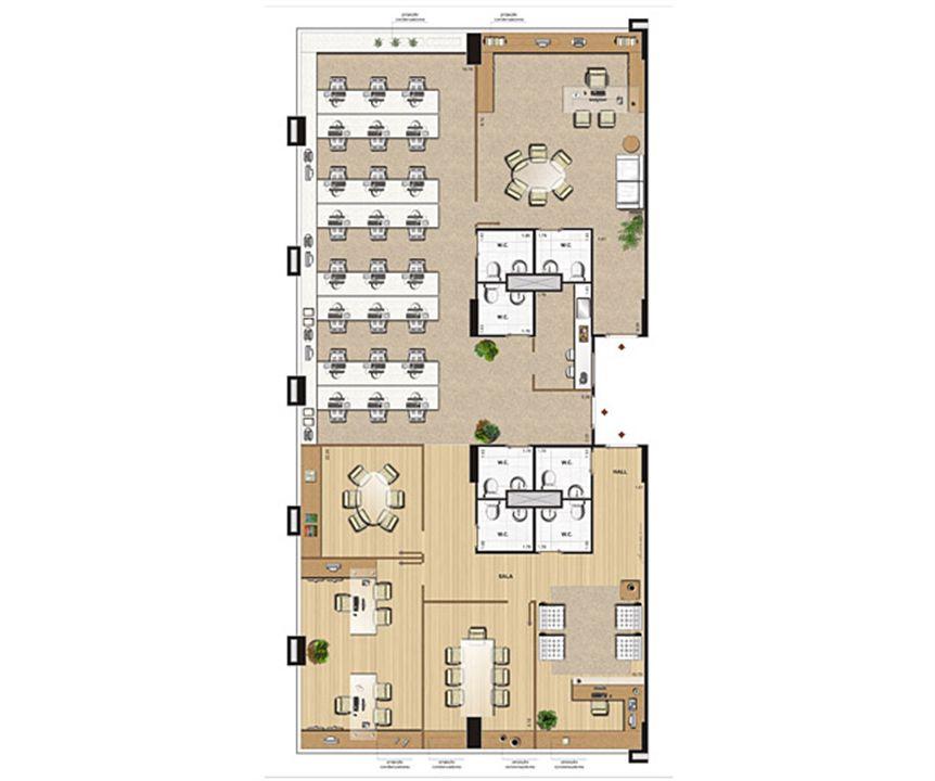 Planta opção 236 m² | CEO Office – Barra da Tijuca - Rio de Janeiro - Rio de Janeiro Planta opção 236 m² | CEO Office – Salas Comerciais na Barra da Tijuca - Rio de Janeiro - Rio de Janeiro