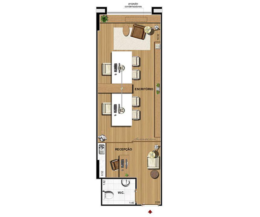 Planta tipo 36 m² | CEO Office – Barra da Tijuca - Rio de Janeiro - Rio de Janeiro Planta tipo 36 m² | CEO Office – Salas Comerciais na Barra da Tijuca - Rio de Janeiro - Rio de Janeiro