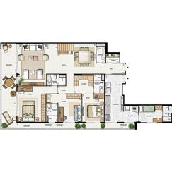 Planta cobertura 357,42 m² - pavimento inferior | Galleria Paissandu – Apartamento no  Flamengo - Rio de Janeiro - Rio de Janeiro
