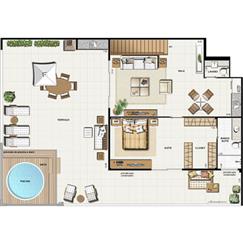 Planta cobertura 357,42 m² - pavimento superior | Galleria Paissandu – Apartamento no  Flamengo - Rio de Janeiro - Rio de Janeiro