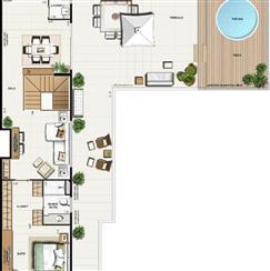 Planta cobertura 365,84 m² - pavimento superior | Galleria Paissandu – Apartamento no  Flamengo - Rio de Janeiro - Rio de Janeiro
