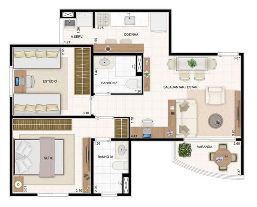 2 dorms 55m² | Vita 2 Residencial Clube – Pitimbu - Natal - Rio Grande do Norte 2 dorms 55m² | Vita 2 Residencial Clube – Apartamento no Pitimbu - Natal - Rio Grande do Norte