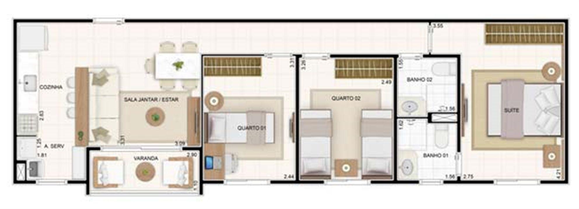 3 dorms 67,35m² | Vita 2 Residencial Clube – Pitimbu - Natal - Rio Grande do Norte 3 dorms 67,35m² | Vita 2 Residencial Clube – Apartamento no Pitimbu - Natal - Rio Grande do Norte