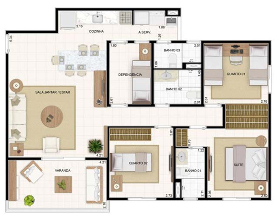3 dorms 89,19m² | Vita 2 Residencial Clube – Pitimbu - Natal - Rio Grande do Norte 3 dorms 89,19m² | Vita 2 Residencial Clube – Apartamento no Pitimbu - Natal - Rio Grande do Norte