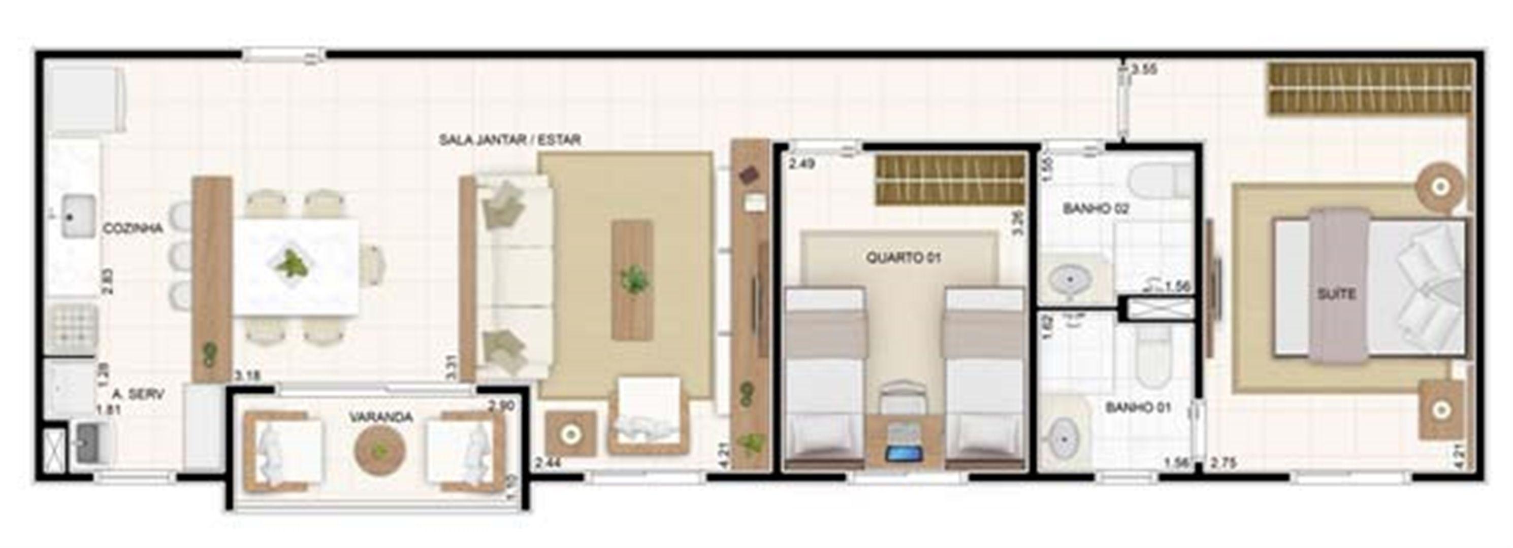 3 dorms Sala Ampliada 67,35m² | Vita 2 Residencial Clube – Apartamento no  Pitimbu - Natal - Rio Grande do Norte