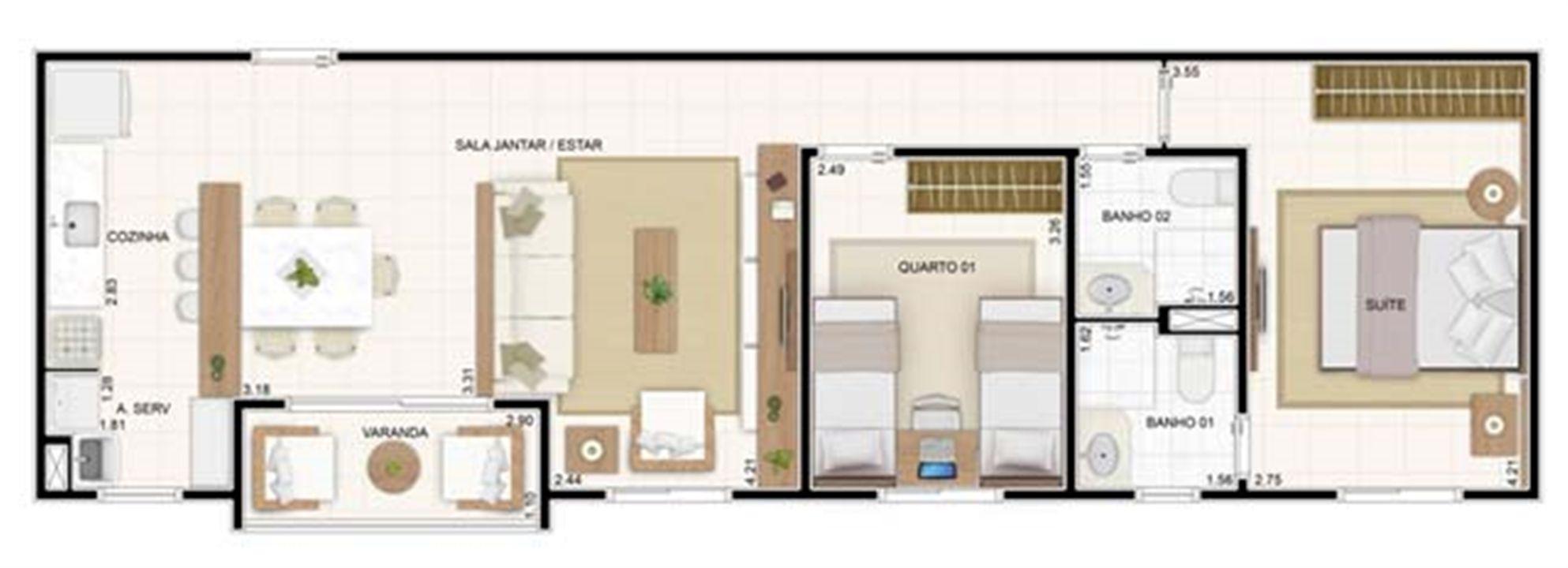 3 dorms Sala Ampliada 67,35m² | Vita 2 Residencial Clube – Pitimbu - Natal - Rio Grande do Norte 3 dorms Sala Ampliada 67,35m² | Vita 2 Residencial Clube – Apartamento no Pitimbu - Natal - Rio Grande do Norte
