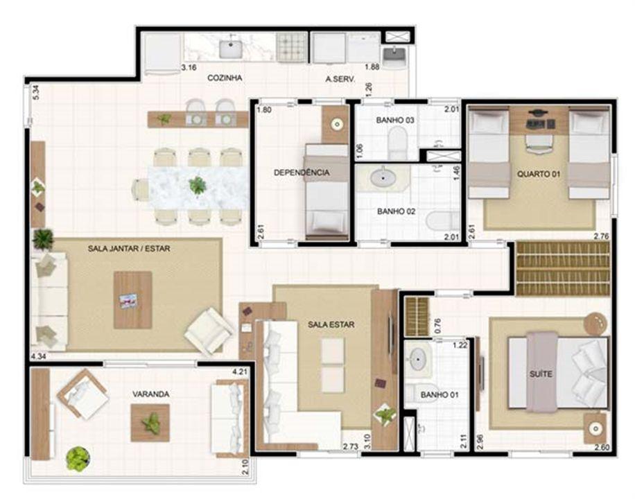 3 dorms Sala Ampliada 89,19m² | Vita 2 Residencial Clube – Pitimbu - Natal - Rio Grande do Norte 3 dorms Sala Ampliada 89,19m² | Vita 2 Residencial Clube – Apartamento no Pitimbu - Natal - Rio Grande do Norte