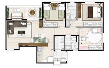 Planta 3 quartos 77m² | Sttilo Clube Residence – Apartamento na  Nova Parnamirim - Parnamirim - Rio Grande do Norte