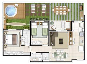 Planta giardino 2 quartos 87m² | Sttilo Clube Residence – Apartamento na  Nova Parnamirim - Parnamirim - Rio Grande do Norte